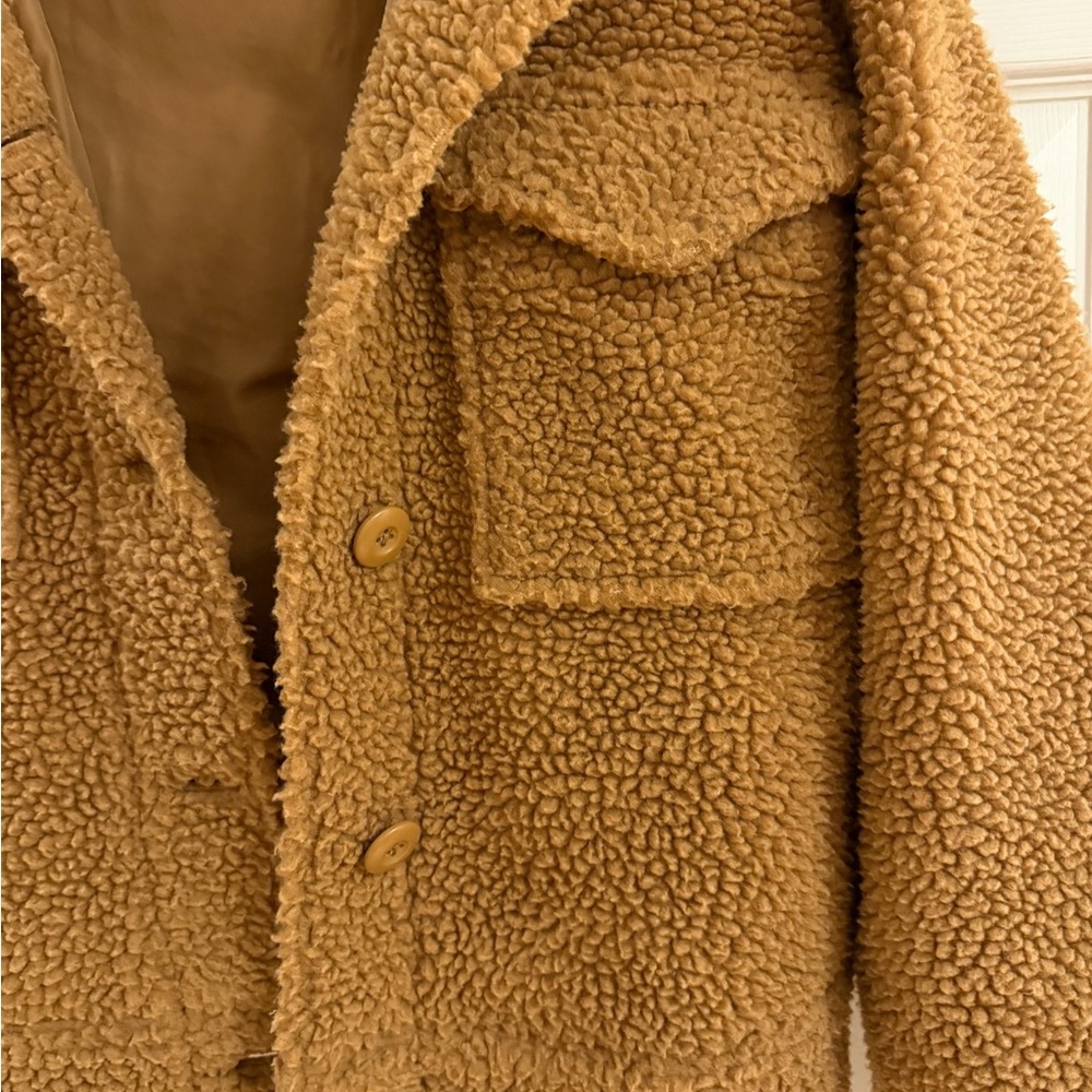 American Eagle Outfitters Sherpa Trucker Brown Jacket - Picture 3 of 5